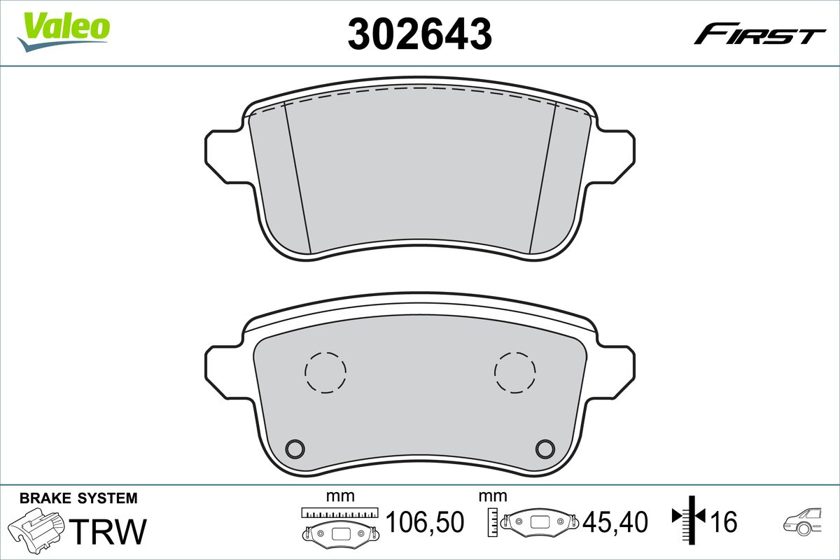 VALEO Fékbetét, mind 302643_VALEO